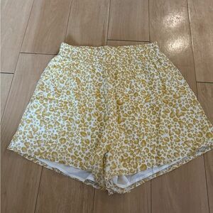 Yellow Patterned Women's Shorts